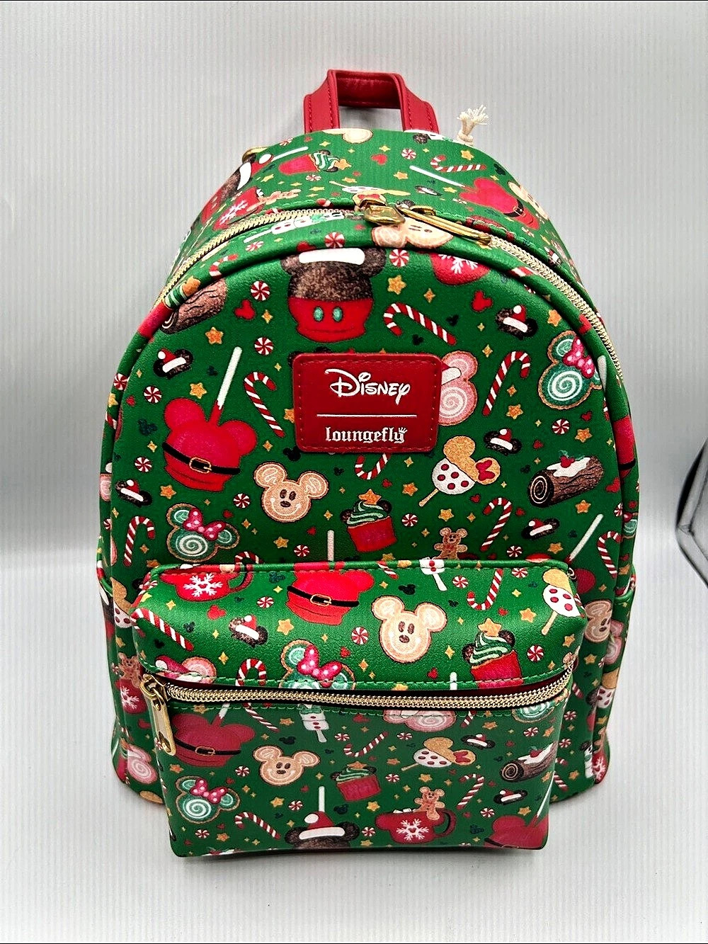 Disney Loungefly Disney Christmas backpack Christmas Mini Backpack in Green &
